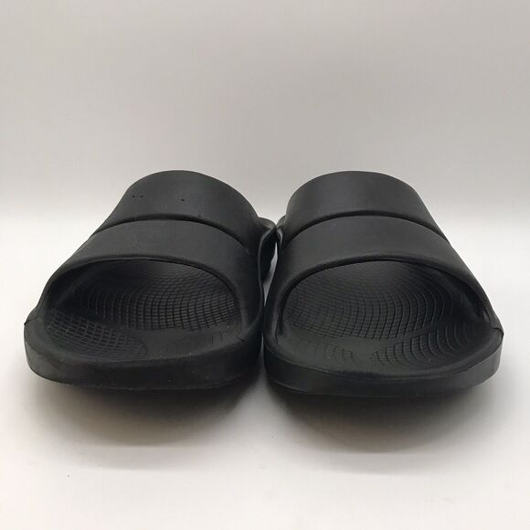 OOFOS OOahh Slides Unisex Men\'s 11 Women\'s 13  Black Recovery Comfort Sandals